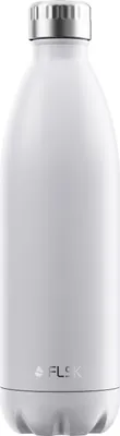 Produktbild von FLSK Trinkflasche WHTE, Isolierflasche, Thermoflasche, Flasche, Edelstahl, Weiß, 1 L, 1010-1000-0010