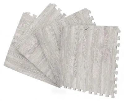 Image de Lot de 4 tapis puzzle en EVA, 60 x 60 cm, gris bois