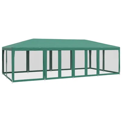 Image de vidaXL Tente de réception avec 12 panneaux latéraux en maille vert 8x4 m HDPE