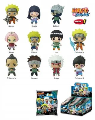 Imagen del producto de Juego de exhibición (24 unidades) de llaveros de PVC de la serie Naruto Shippuden, número 01