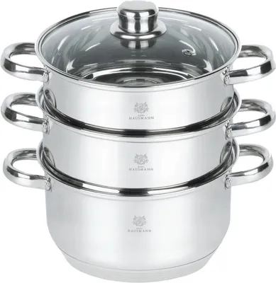 Produktbild von Karl Hausmann Dampfgarer 2,4L Dampf Kochtopf 18cm Mantykocher Dampfkocher Gemüse-/ Kartoffeldämpfer