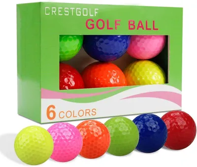 Imagen del producto de Juego de pelotas de golf, 6 pelotas de diferentes colores, tamaño oficial, para uso en interiores y exteriores