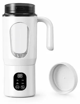 Produktbild von Tragbarer Mixer (580 ml) mit 12 Klingen, 21.000 U/min, USB-C – 25 Mixvorgänge, mit Handle und Deckel, IPX6 – für Smoothies und Reisen