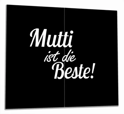 Produktbild von Wallario Herdabdeckplatte aus Glas, Größe 60 x 52 cm 2-teilig, Motiv Mutti ist die Beste