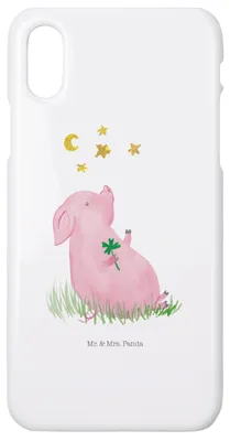 Produktbild von Mr. & Mrs. Panda Iphone 10 Handyhülle Schwein Glück - Weiß - Geschenk, Träume, Cover, Glücksbringer, Motivation, X, Ziele, Handy, Hülle, Sterne, Lustige Sprüche