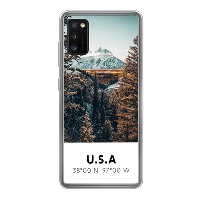 Produktbild von MuchoWow® Handyhülle Schutzhülle Hülle für Samsung Galaxy A41 Amerika - Berge - Bäume Silikon Softcase Handy Hülle - Mobiltelefon