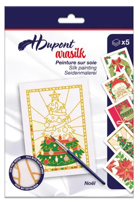 Produktbild von H Dupont 5x Set mit 5 Seidenbildern Weihnachten Weiß DUS0945C
