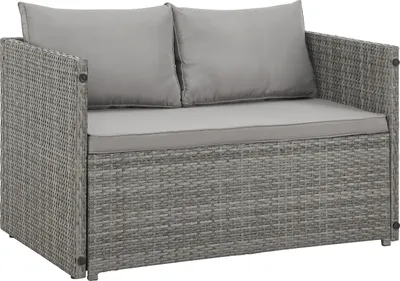 Produktbild von SVITA ATHINA Sitzgruppe Outdoor Gartenmöbel Set Balkonmöbel Polyrattan Grau