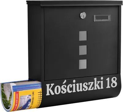 Zdjęcie produktu dla Skrzynka Na Listy Pocztowa Z Napisem Nazwą Ulicy Numerem Domu Gazetnikiem