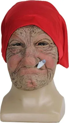 Image de Coiffe d'Halloween Horreur Couvre-visage Vieille Dame Latex Head Wear pour Halloween Party Cosplay Props