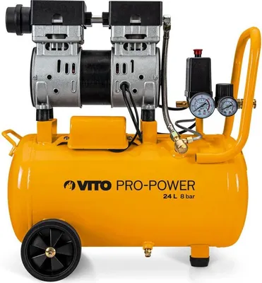 Image de Compresseur d'air Silencieux 24 Litres  8 bar 1CV 750W VITO