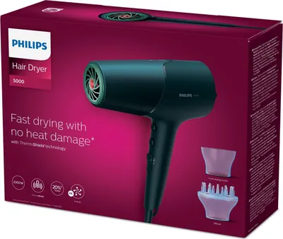 Image de Philips 5000 series BHD512/00 Sèche-cheveux, courant continu, Navy, anneau suspendu, 1,8 m, 2300 W, 220-240 V