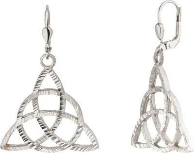 Produktbild von Ohrhänger Triquetra aus 925 Silber rhodiniert mattiert Ohrringe Silberohrringe