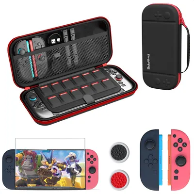 Productafbeelding van ProFPS Accessoire set voor de Nintendo Switch 2 – Beschermhoes en reisetui, siliconen hoesje, thumb grips en 9H schermbeschermer – Complete starterset voor onderweg
