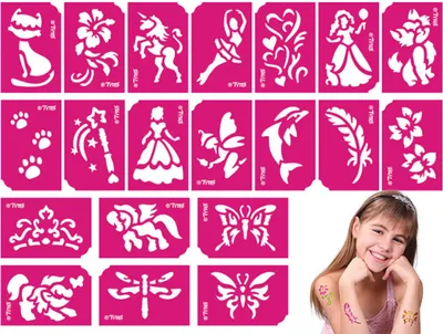 Immagine prodotto di Tytoo. Set di stencil per tatuaggi Princess