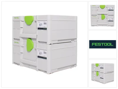 Image de Festool SYS3 M 187 Set de Coffrets Systainer 396 x 296 x 187mm - 15,9 l (2x 204842)