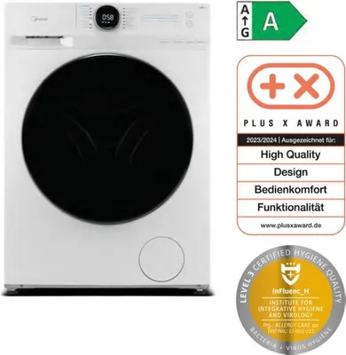 Produktbild von Midea MF200W80WB-14AS, Frontlader, 8 kg, B, 76 dB, 1400 RPM, A