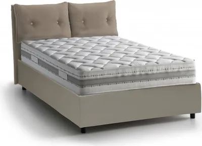 Image de Hanoï - Lit Double, Gris, Matelas Inclus Fabriqué en Italie