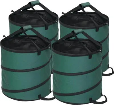 Produktbild von Gartensack 4x86L wasserdicht Gartenabfallsack mit Trageschlaufen Griffe, stabil robust Laubsack