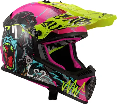 Zdjęcie produktu dla Kask motocrossowy dla dzieci LS2 MX437 FAST II Gorilla Shiny Purple rozmiar M