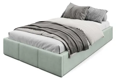 Produktbild von Muralo POLSTERBETT 120x200 cm Doppelbett ohne Kopfteil mit Bettkasten und hochklappbarem Lattenrost Mint