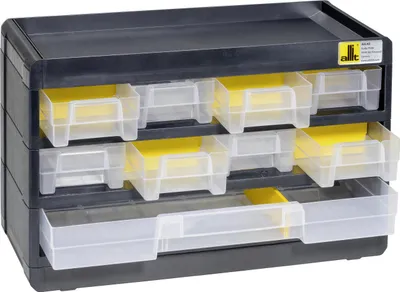Produktbild von Allit Kleinteilemagazin PP PS VarioPlus Basic 15 9 Schubladen 6 Trenner