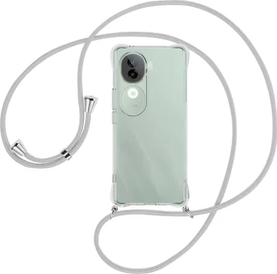 Produktbild von Handykette Backcover-Schutzhülle mit Band (Metall silberfarben) für Vivo iQOO Z9S 5G - silbergrau