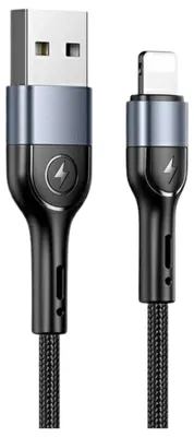 Produktbild von Usams Geflochtenes Kabel U55 2A Lightning 1Pc Für Set U55 Schwarz/Schwarz 1M Sj448Zj01 (Us-Sj448) Sj448Usbsg01