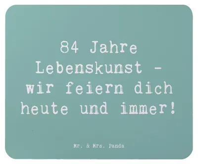 Produktbild von Mr. & Mrs. Panda Mauspad Spruch 84. Geburtstag Lebenskunst - Meeresbrise - Geschenk, Mouse Pad, Mousepad, laptop, 84 Jahre, Weisheit, Alter, mousematte, Lebensfreude