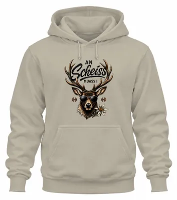 Productafbeelding van Een shirt met een afbeelding van een hert, lederen broek, dirndl, hoodie, sweater, natuur, maat XL
