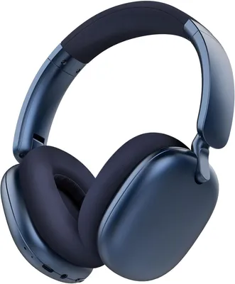 Productafbeelding van Over-ear hoofdtelefoon met actieve ruisonderdrukking (ANC), Bluetooth 5.4, 40 mm drivers, Hi-Res audio, 3,5 mm kabel, opvouwbaar, lichtgewicht, blauw, geschikt voor reizen en dagelijks gebruik thuis