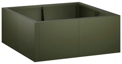 Productafbeelding van vidaXL Steunmuur, 4 stuks, 100 x 100 x 40 cm, staal, olijgroen