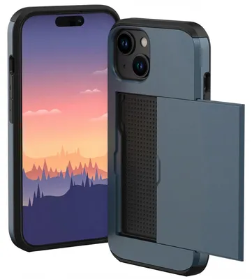 Obrázok produktu pre imoshion Zadný kryt s držiakom na karty pre Apple iPhone 15 - Tmavomodrý