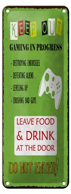 Produktbild von Blechschild Spruch 27x10 cm Keep out, gamer Schild