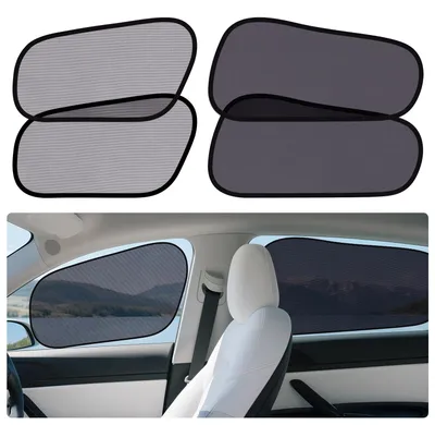 Obrázek produktu pro 4 kusy sluneční clony do auta pro děti a domácí mazlíčky – Tesla Model Y