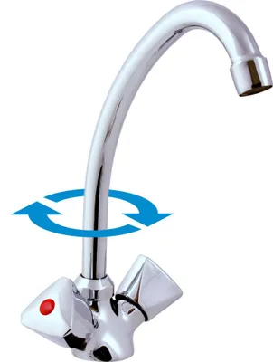 Produktbild von Niederdruck-Spültischarmatur mit schwenkbarem Auslauf in Chrom RAV SLEZAK