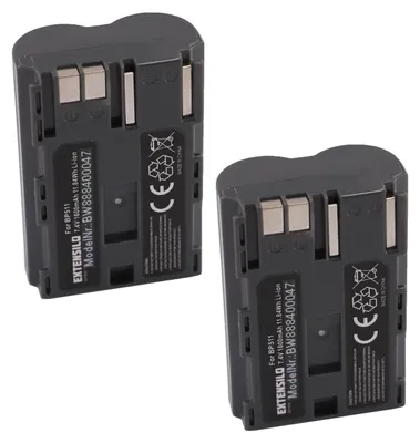 Produktbild von EXTENSILO 2x Akku kompatibel mit Canon MV30i, MV30, MV400, MV300i, MV300, MV100Xi, MV450i, MV430i, M80, MV410, MV400i Kamera (1600 mAh, 7,4 V, Li-Ion)