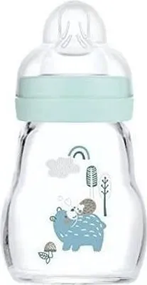 Produktbild von MAM Glass Babyflasche - 170ml - Blau - Trinksauger 1