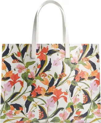 Image de Ted Baker sac shopper sac à épaule Florish Floral Printed Extra Large Icon Bag Cream écru coloré