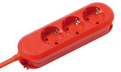Produktbild von BACHMANN SMART Steckdosenleiste 3x CEE7/3, rot, 3m CEE7/7