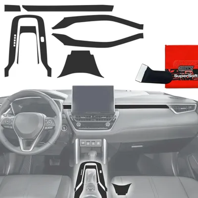 Image de Film de protection 7 en 1 Grizz Protector pour console centrale - Toyota Corolla (2019-2025) Noir mat anti-traces de doigts