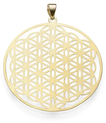 Produktbild von Anhänger Lebensblume mit Ornament Ø35mm 585 Gold Gelbgold rund Halsschmuck