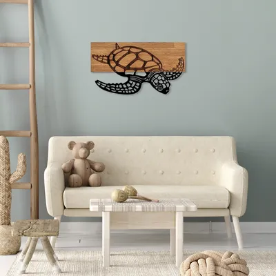 Obrázek produktu pro Wallity, Caretta- SKL2301, černá,,barva ořech, Ostatní bytové dekorace, 58 x 3 x 32 cm, 50% dřevo (tloušťka: 3 cm) / 50% kov (tloušťka: 1