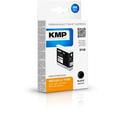 Produktbild von KMP B76B, Schwarz, Tinte auf Pigmentbasis, 13,7 ml, 1 Stück(e), 350 Seiten, Einzelpackung