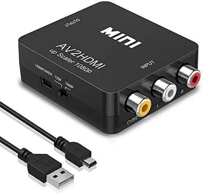 Produktbild von RCA auf HDMI Konverter, 1080P RCA Composite CVBS AV zu HDMI Video Audio Konverter Adapter für PS2/ Xbox/SNES/VHS/VCR Videorecorder DVD, Unterstützt PAL/NTSC mit USB-Netzkabel
