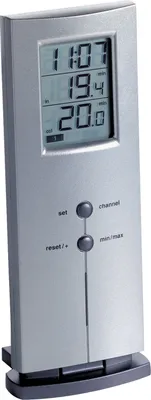 Obrázok produktu pre Bezdrôtový teplomer Rozsah merania vonku -40 až 60 °C vnútri -10 až 60 °C H170xŠ65xH35mm Ku.