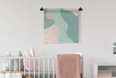 Produktbild von MuchoWow® Wandteppich Wandbehang Sommer - Formen - Pastell 60x60 cm Tapisserie Dekoration Wandtuch - Dekorationen - Wand Decke