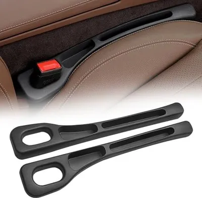 Produktbild von COSEN Aufbewahrungsbox für Autositze, 1 Paar Autositz Gap Organizer Storage Box, Car Seat Gap Filler Universal Autositz Lückenfüller Auto Organizer für Kleinigkeiten Handys Car Seat Gap (Schwarz, A)