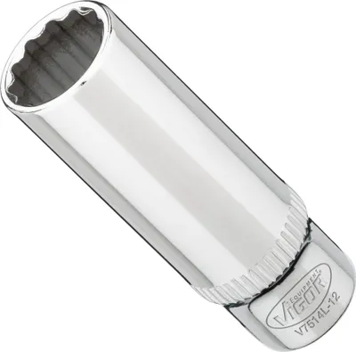 Produktbild von VIGOR Steckschlüsseleinsatz lang V7514L-12 1/4" Außen Doppelsechskant SW 12 mm