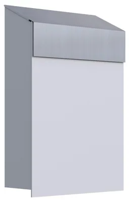 Produktbild von Wandbriefkasten Baby Box in Weiß mit Edelstahlklappe